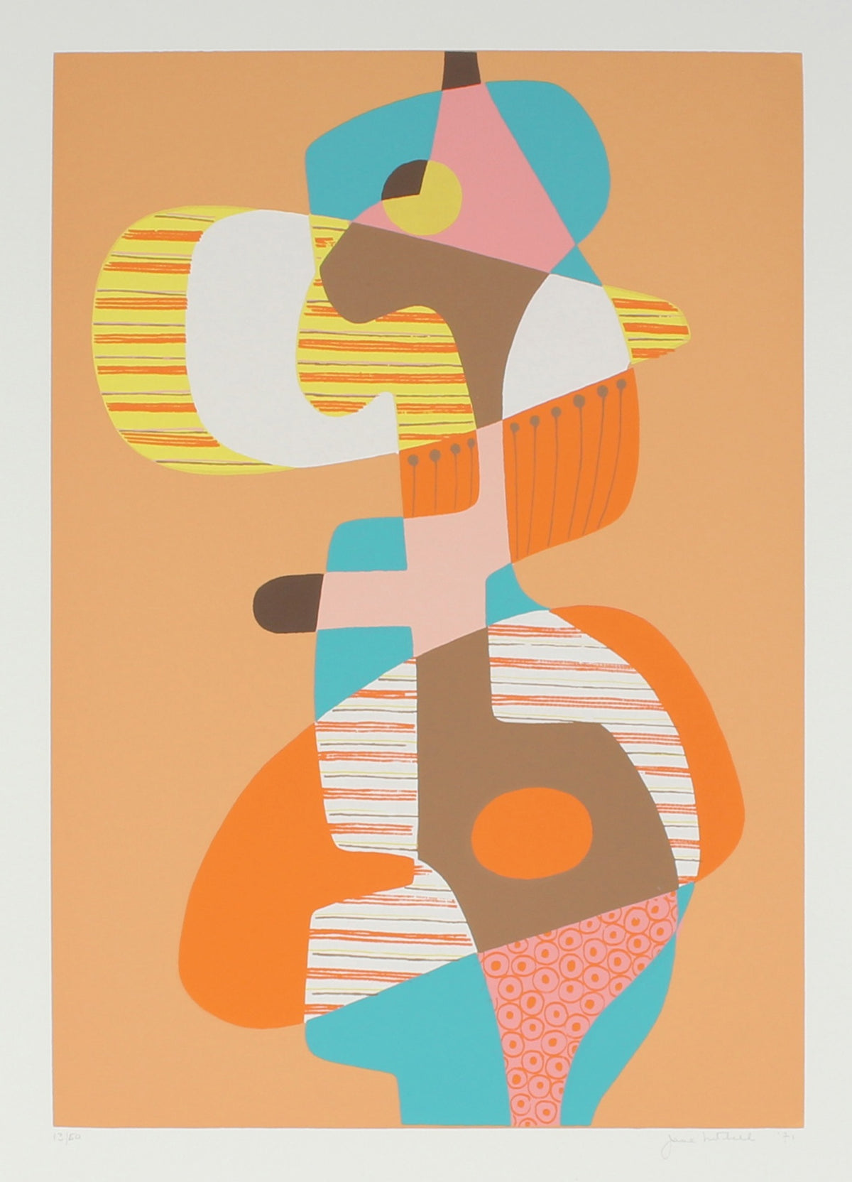 1971 Cubist Abstract Serigraph&lt;br&gt;&lt;br&gt;#86315