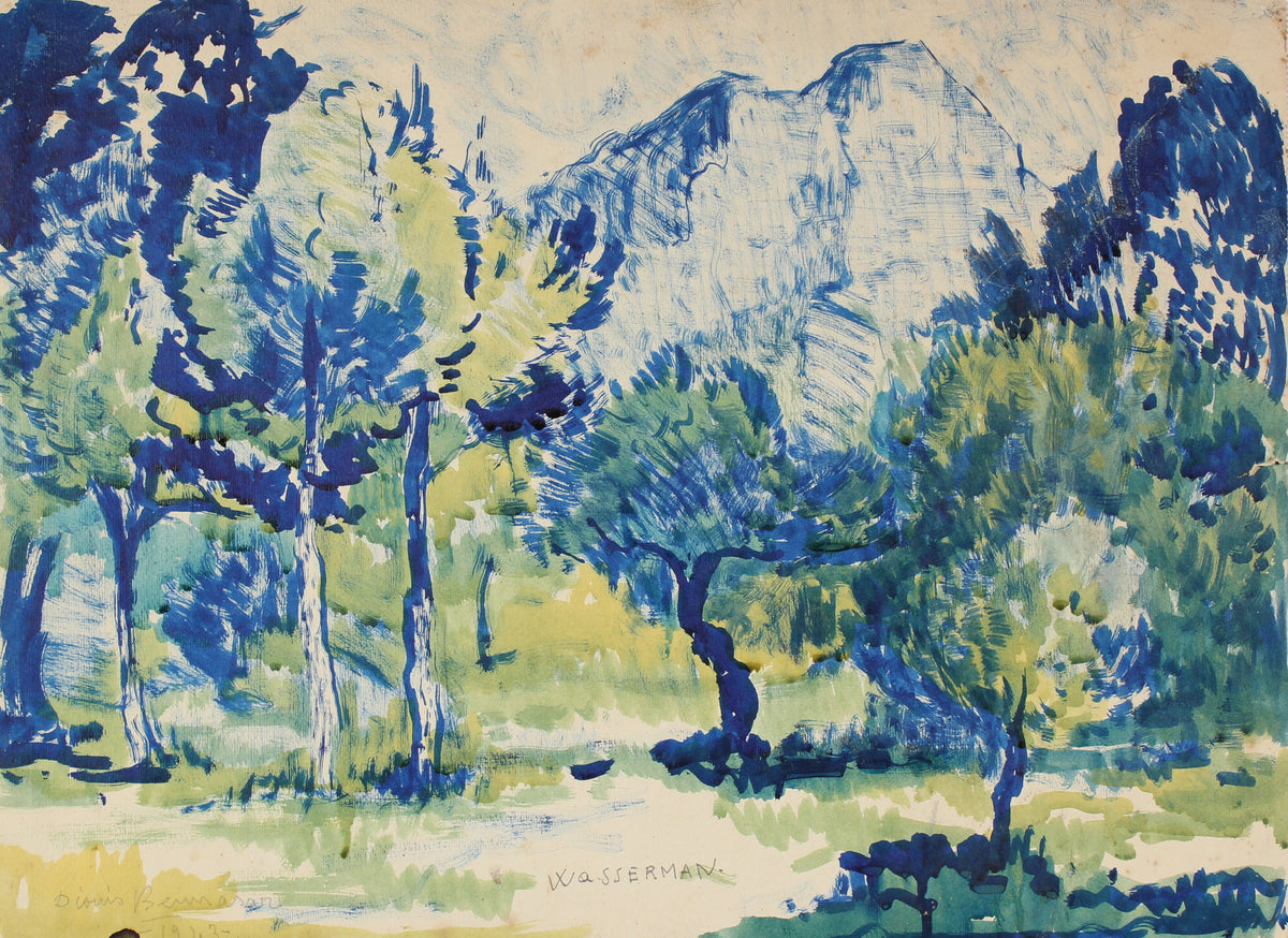 Abstracted Landscape with Trees&lt;br&gt;1943 Watercolor &lt;br&gt;&lt;br&gt;#86560