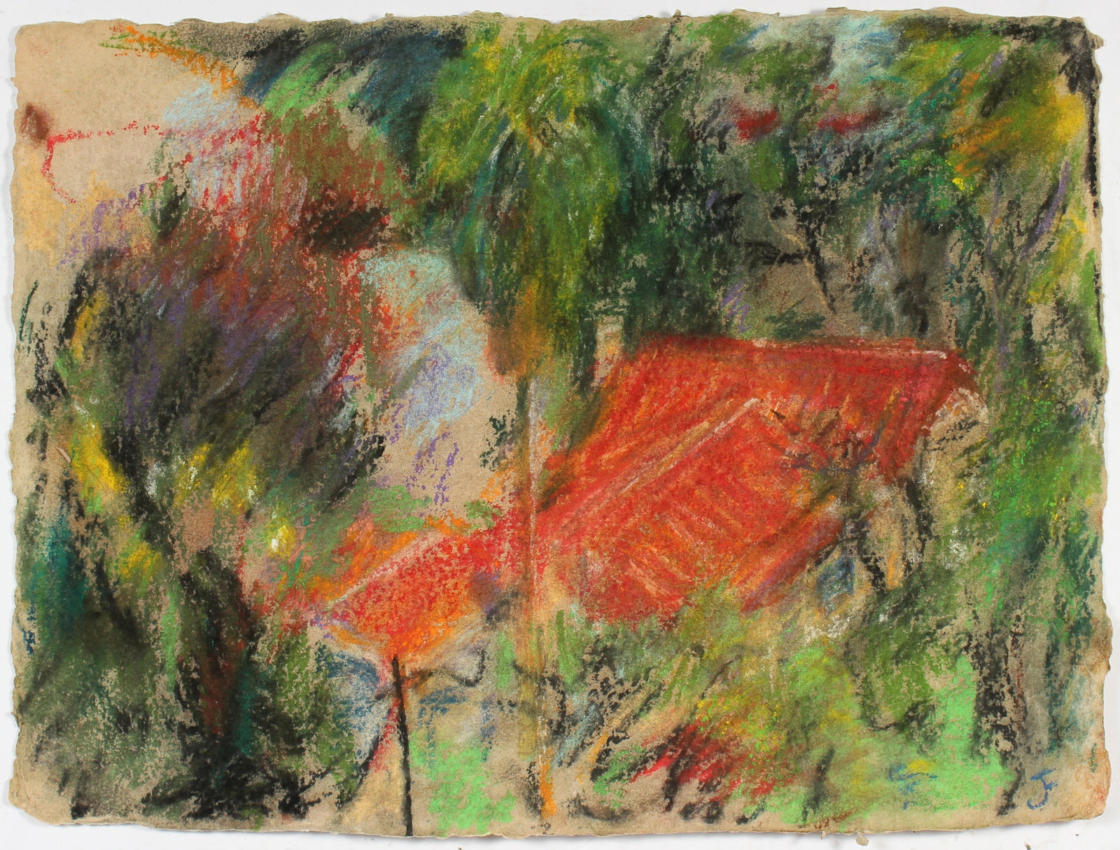 Abstracted Foliage <br>20th Century Pastel <br><br>#86656