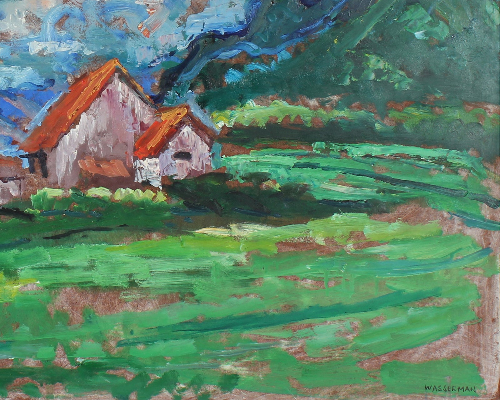 Carmel Countryside Landscape<br>Mid Century Oil<br><br>#86970