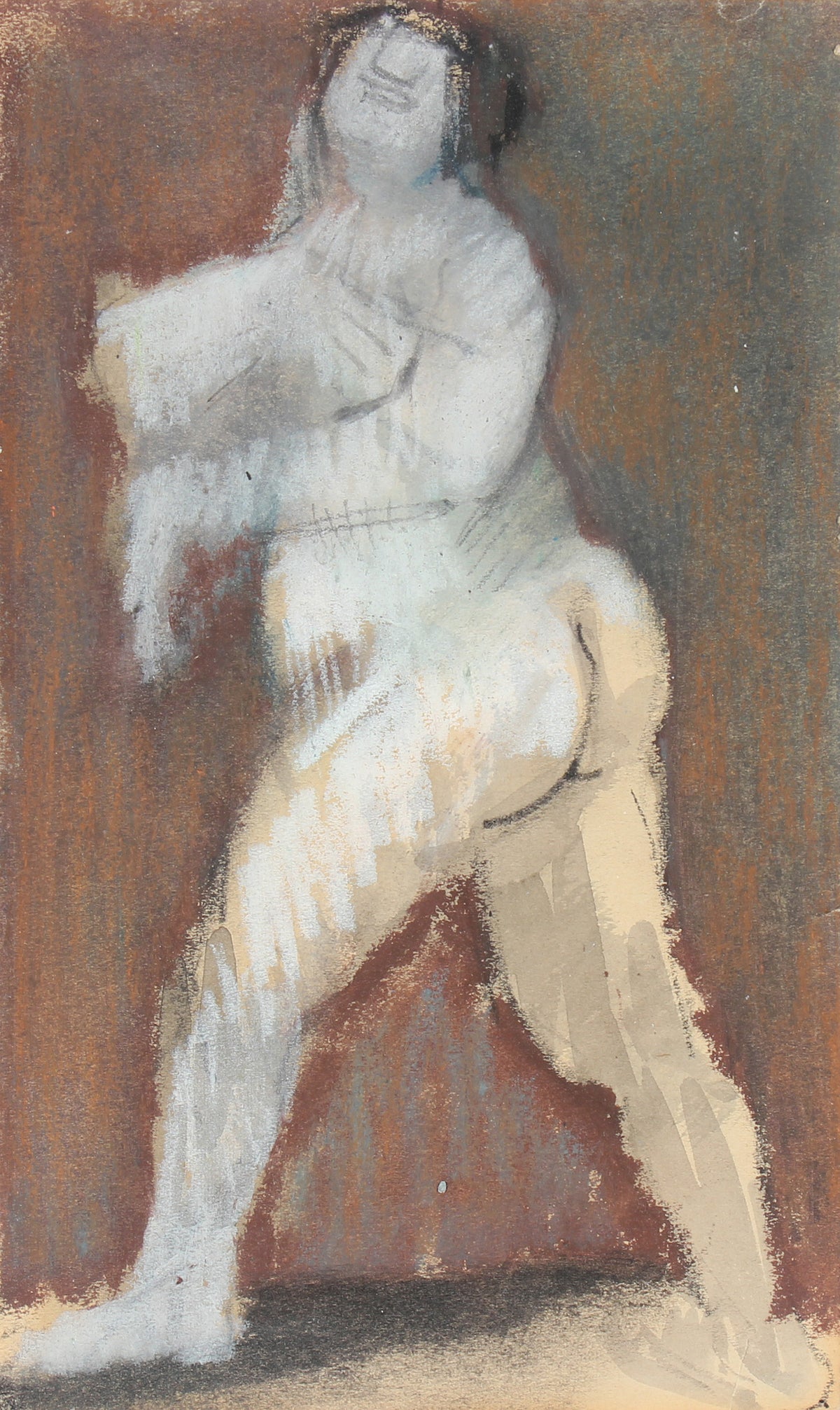 Mid Century Nude in White Pastel&lt;br&gt;&lt;br&gt;#87488