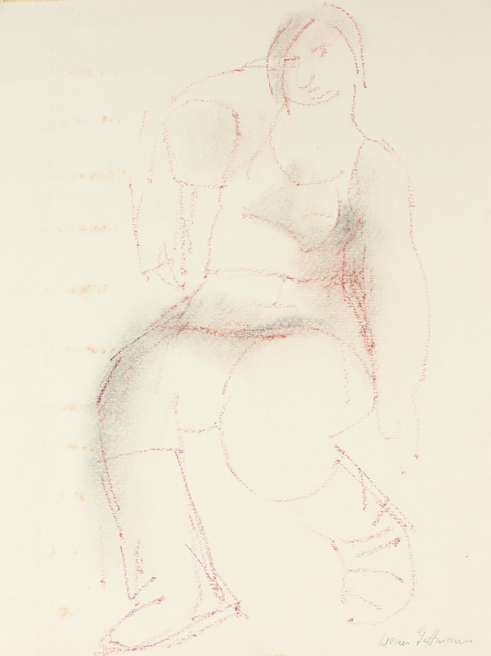 Minimal Expressionist Portrait<br>Mid Century Graphite<br><br>#87490