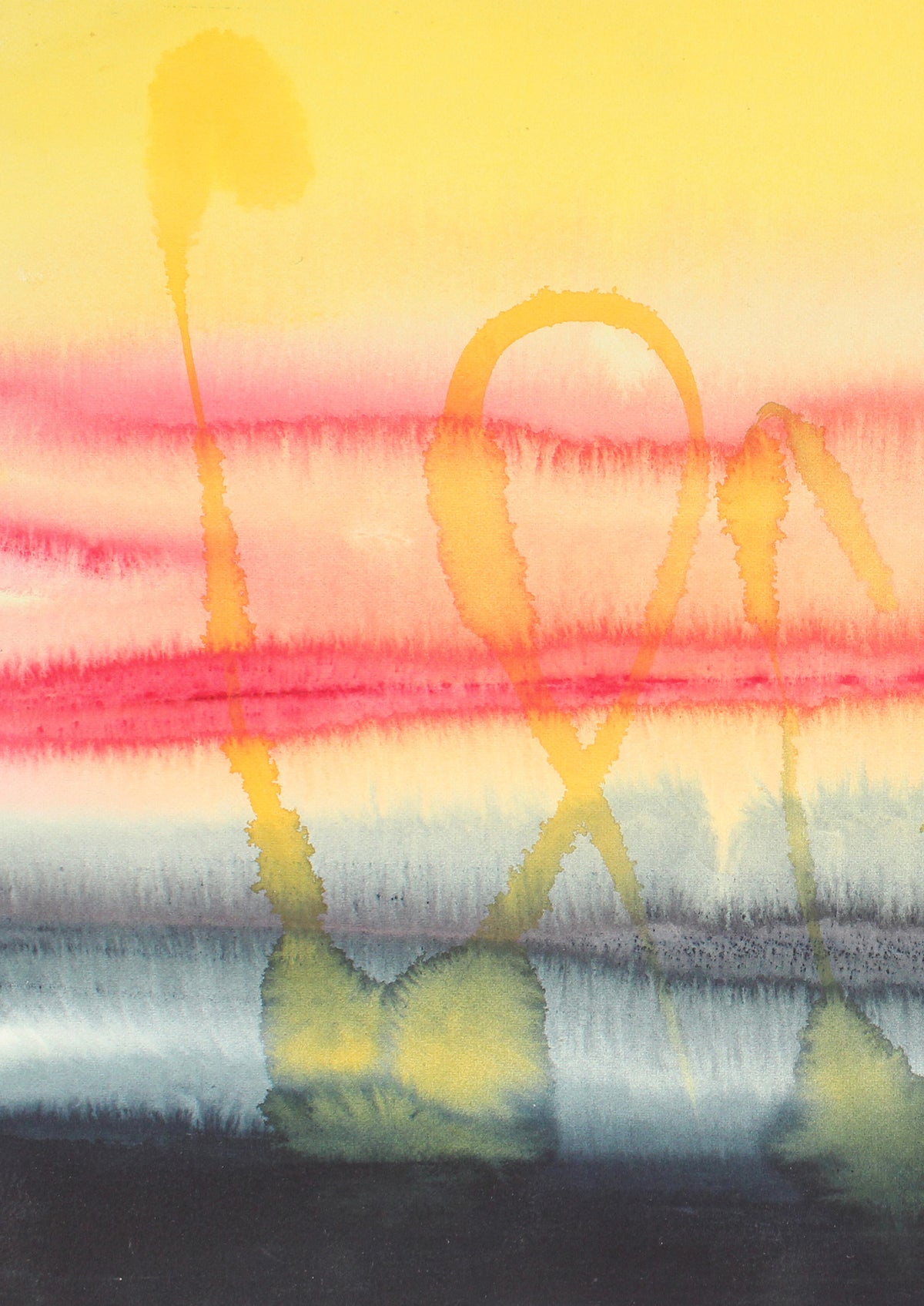 Abstracted Watercolor Horizon <br>Late 20th Century <br><br>#87806