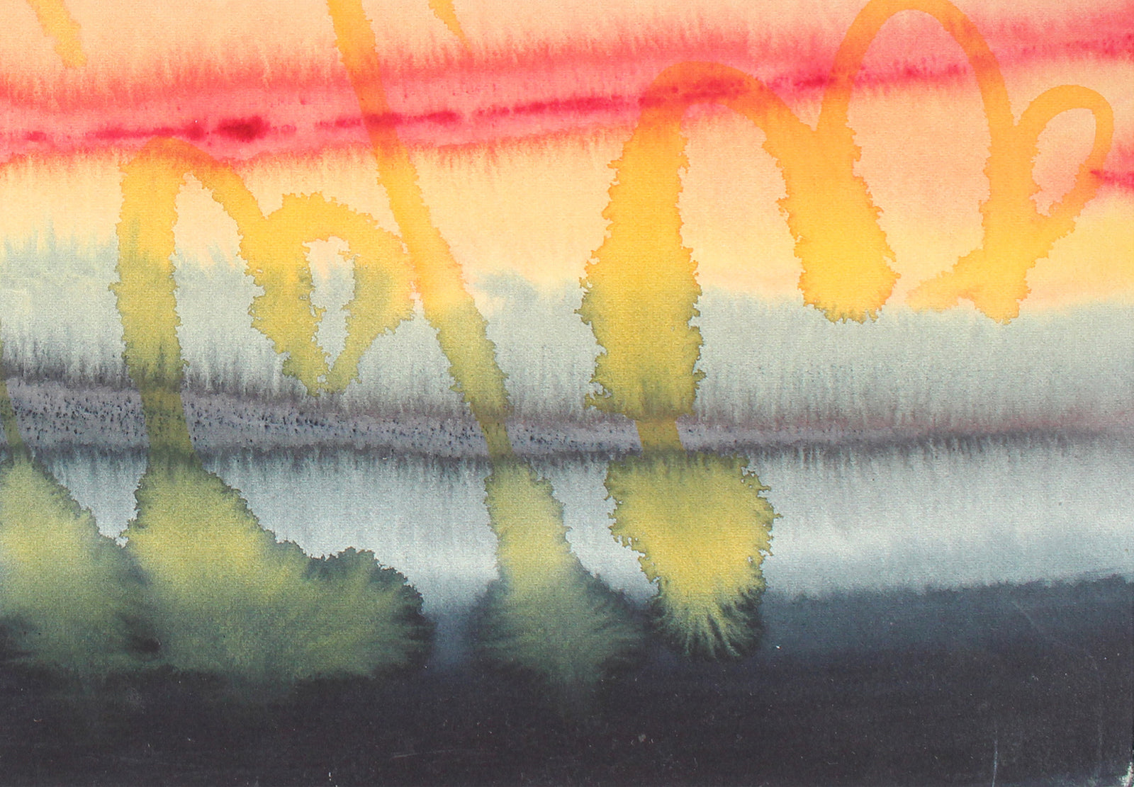 Abstracted Watercolor Horizon <br>Late 20th Century <br><br>#87806