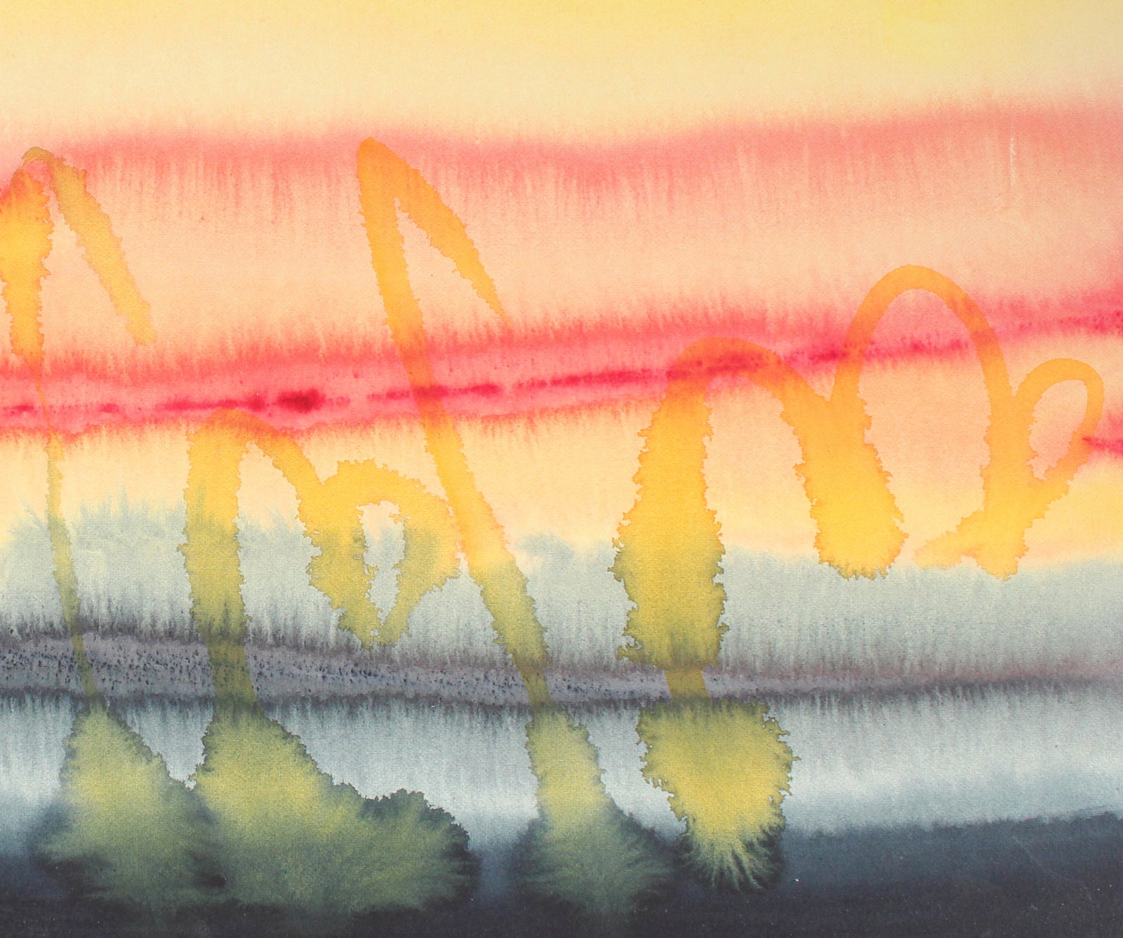 Abstracted Watercolor Horizon <br>Late 20th Century <br><br>#87806