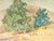 Watercolor Landscape with Cows<br>Mid Century<br><br>#88039