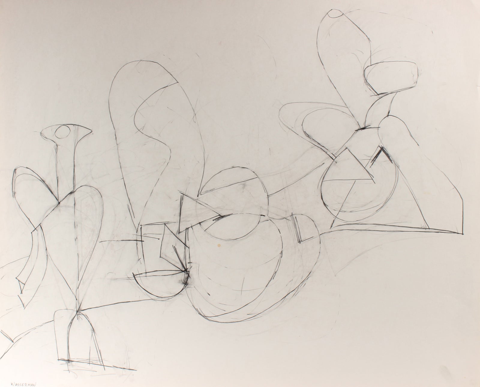 Minimalist Abstracted Figures<br>1998 Graphite<br><br>#88255