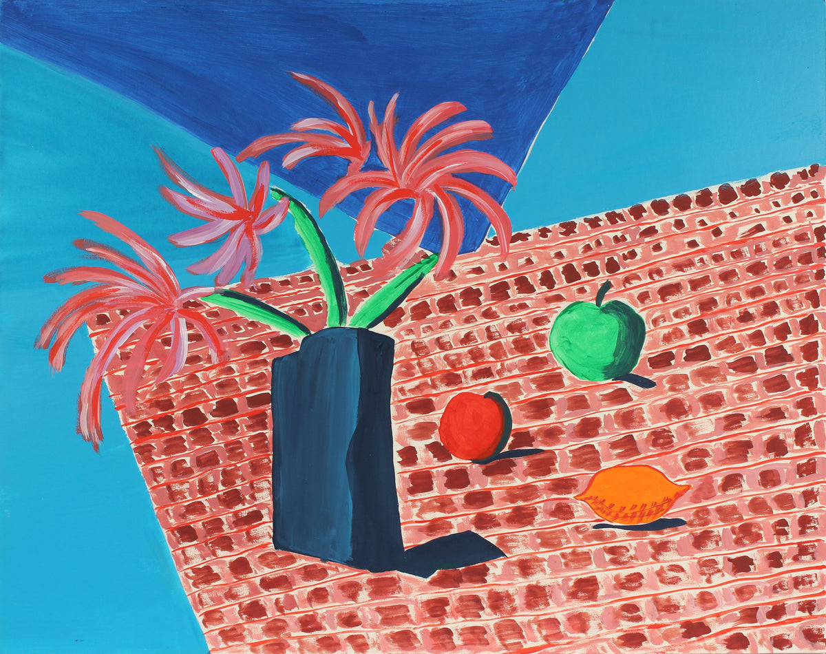 Modernist Still Life with Fruit &amp; Flowers&lt;br&gt;1994 Acrylic&lt;br&gt;&lt;br&gt;#88452