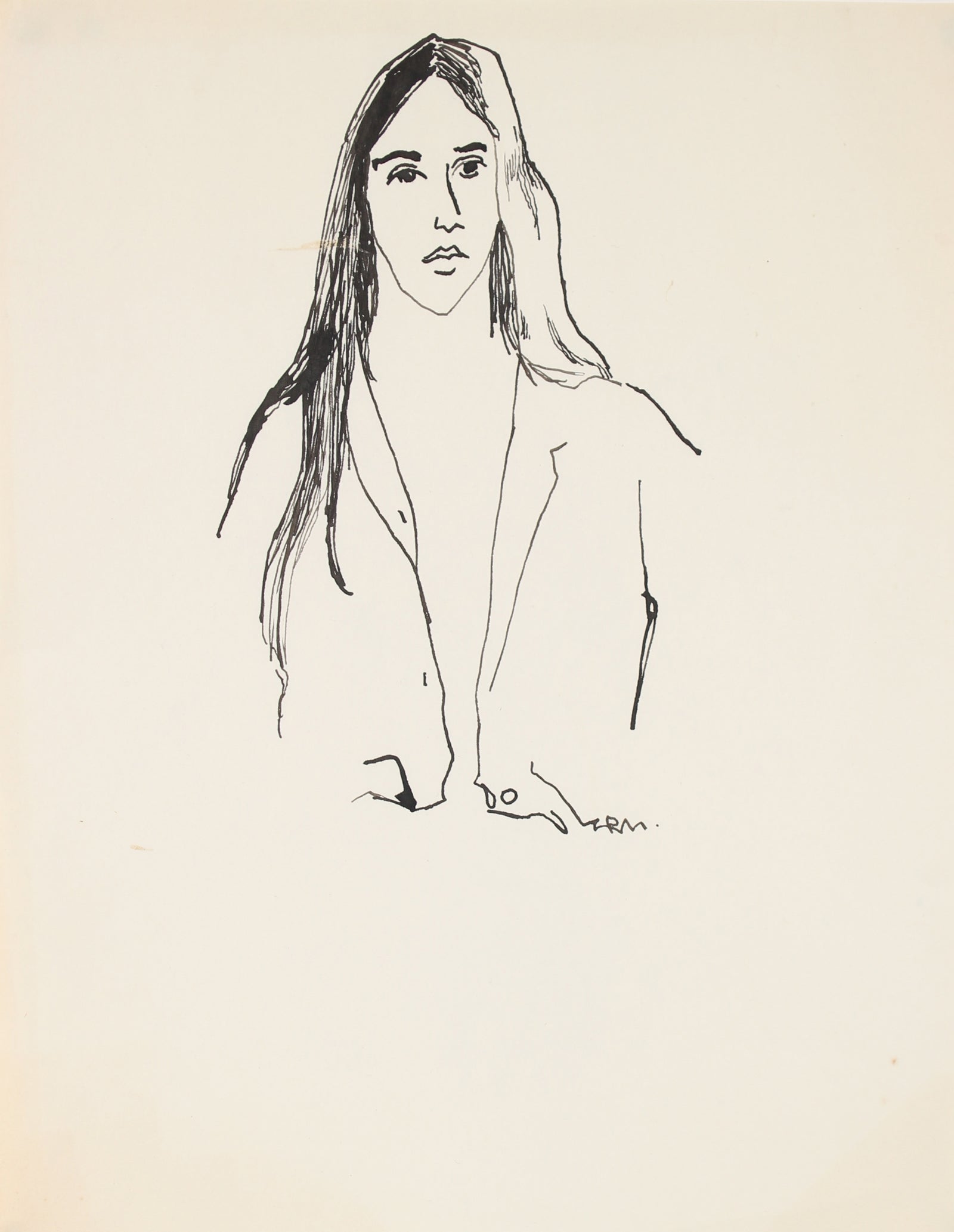 Minimalist Female Portrait Study <br>20th Century Ink<br><br>#88668