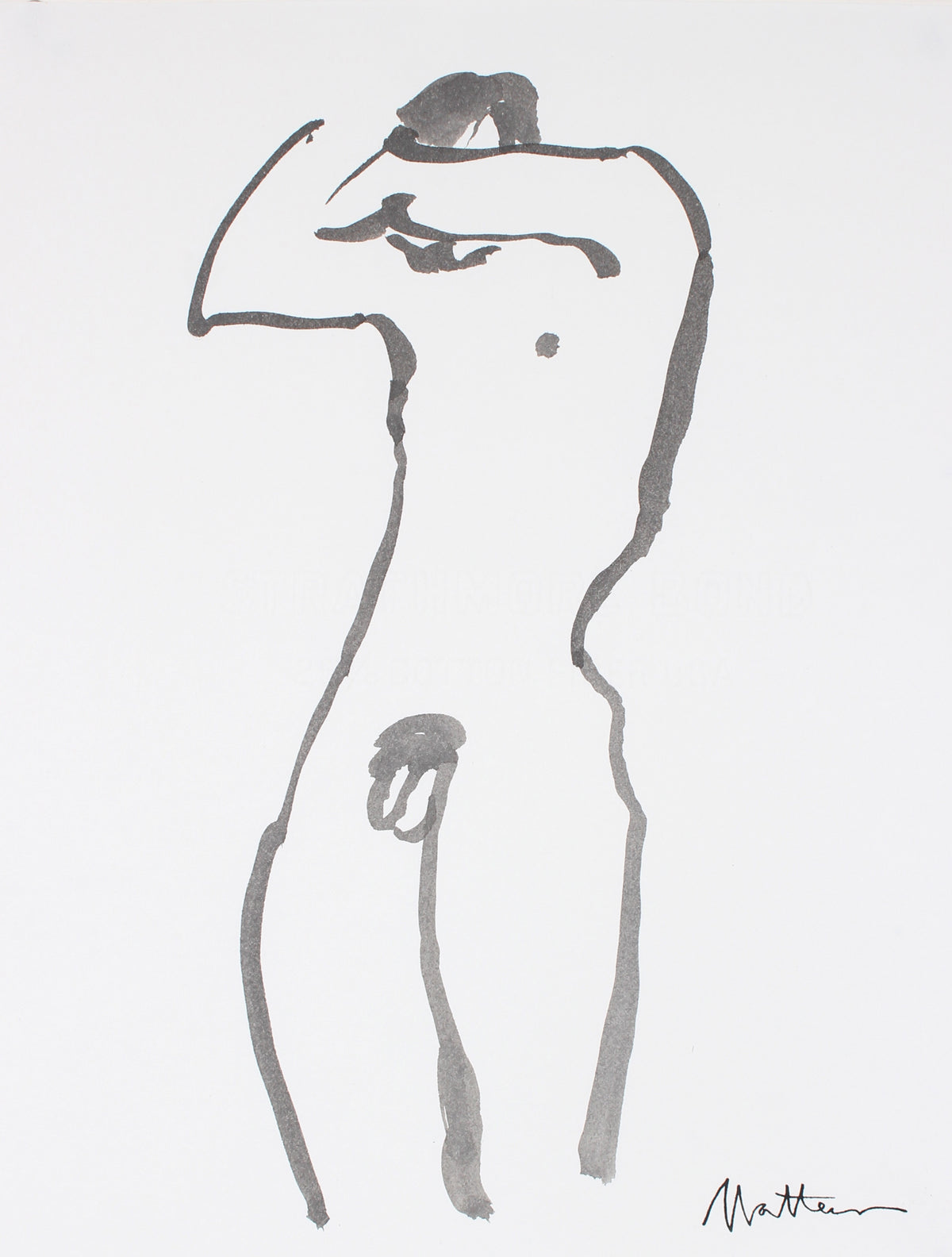 Standing Male Nude &lt;br&gt;20th Century Ink &lt;br&gt;&lt;br&gt;#88674