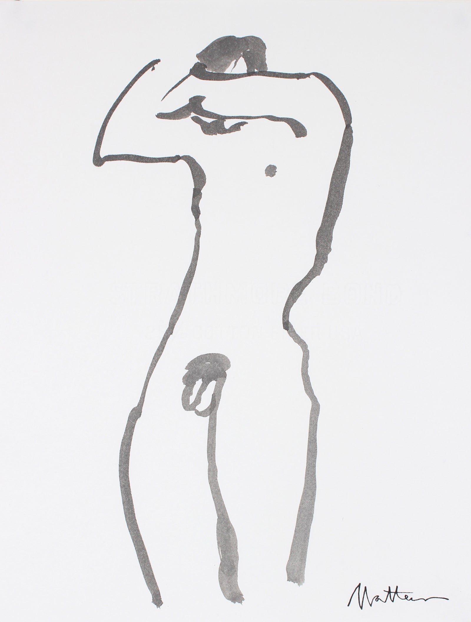 Standing Male Nude <br>20th Century Ink <br><br>#88674