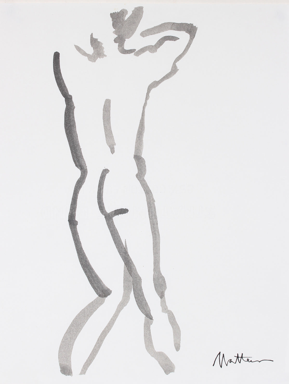 Study Of A Nude From Behind &lt;br&gt;20th Century Ink &lt;br&gt;&lt;br&gt;#88676