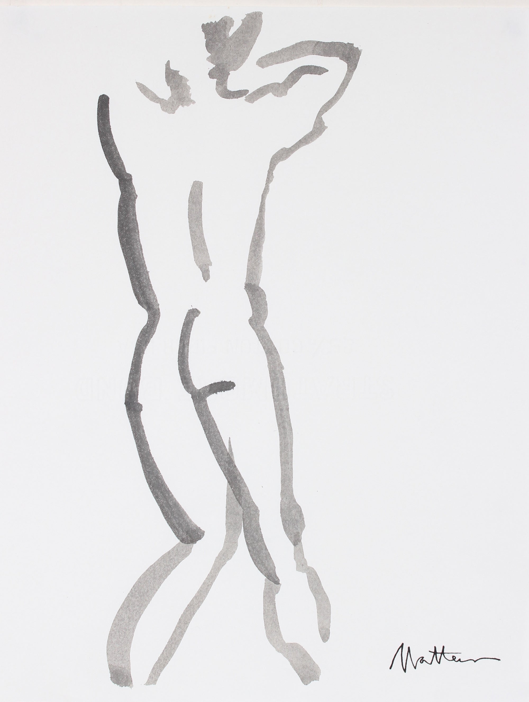 Study Of A Nude From Behind <br>20th Century Ink <br><br>#88676