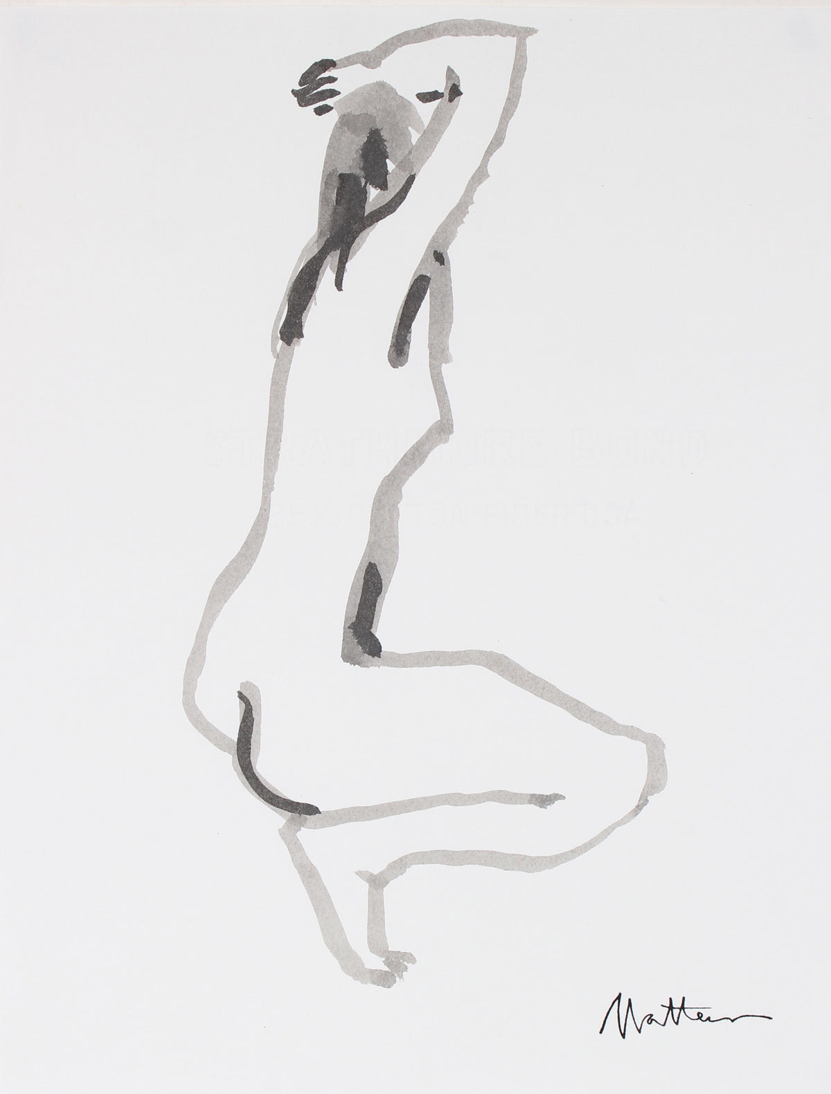 Abstracted Nude Figure Drawing&lt;br&gt;20th Century Ink &lt;br&gt;&lt;br&gt;#88678