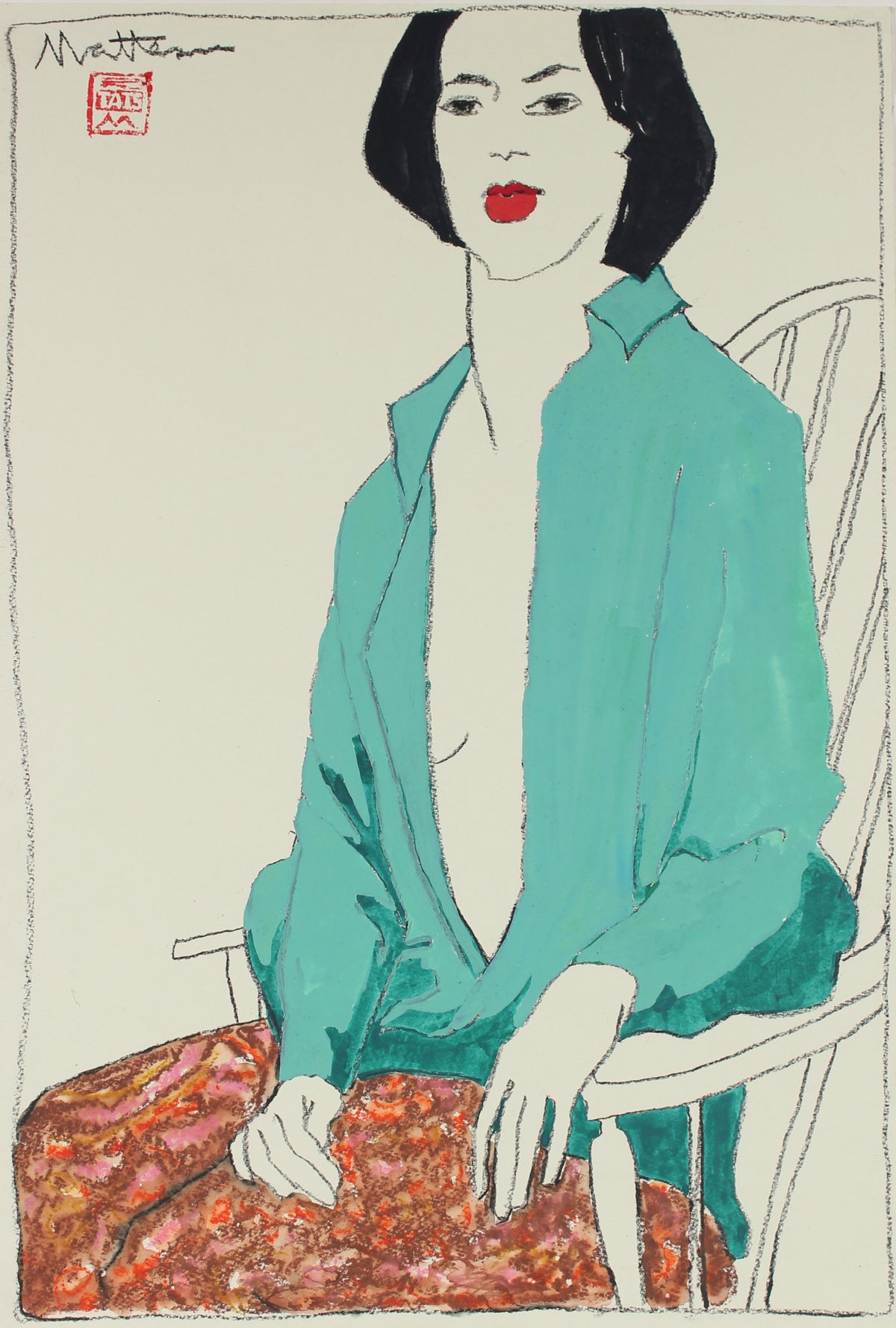 Composed Seated Woman&lt;br&gt;Mid-Late 20th Century&lt;br&gt;&lt;br&gt;#88723