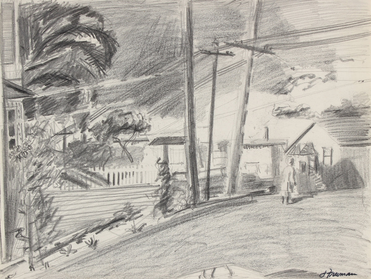 Landscape with Telephone Poles &lt;br&gt;1960s Graphite &lt;br&gt;&lt;br&gt;#88911