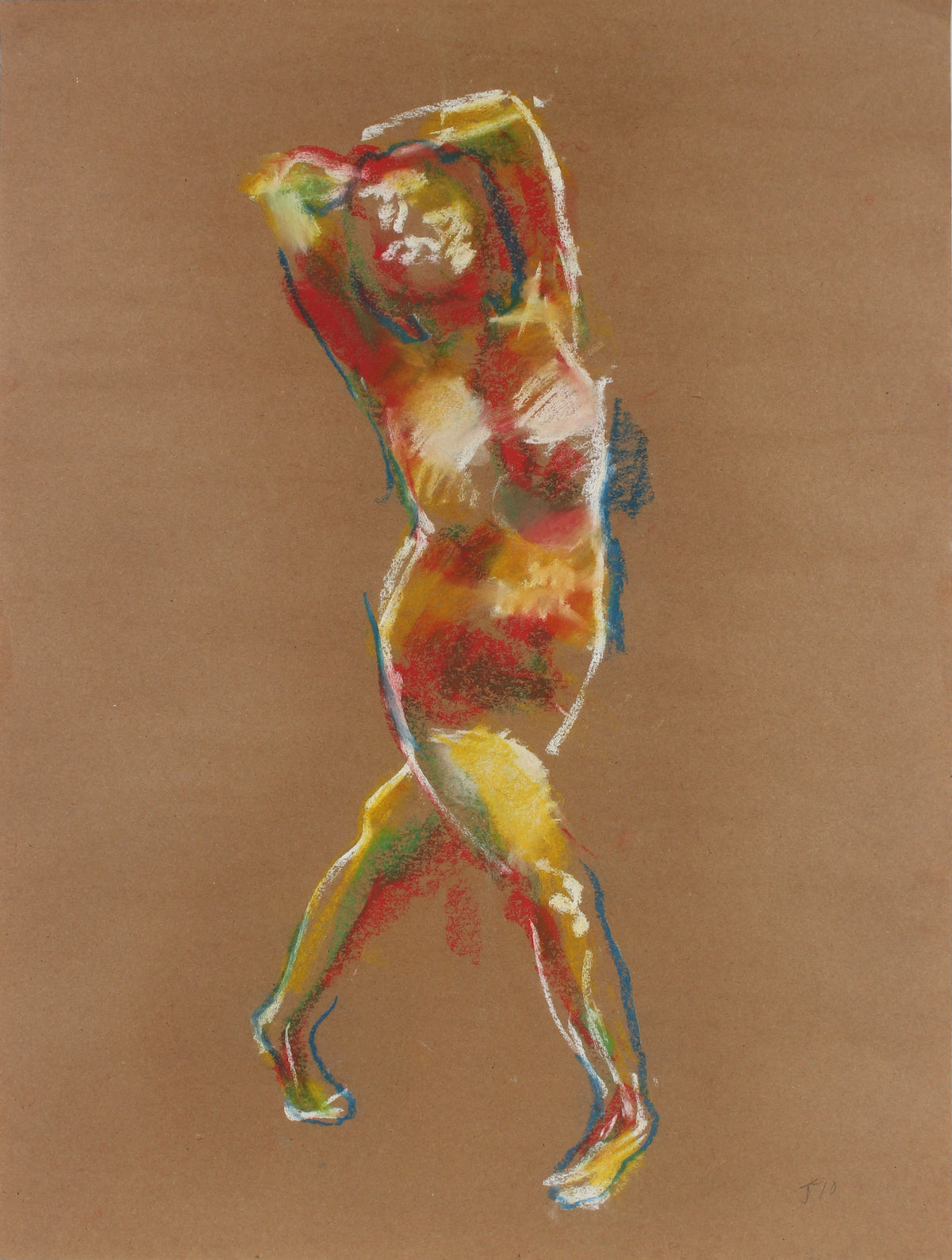 Colorful Abstracted Nude Figure &lt;br&gt;1970&#39;s Pastel &lt;br&gt;&lt;br&gt;#88973