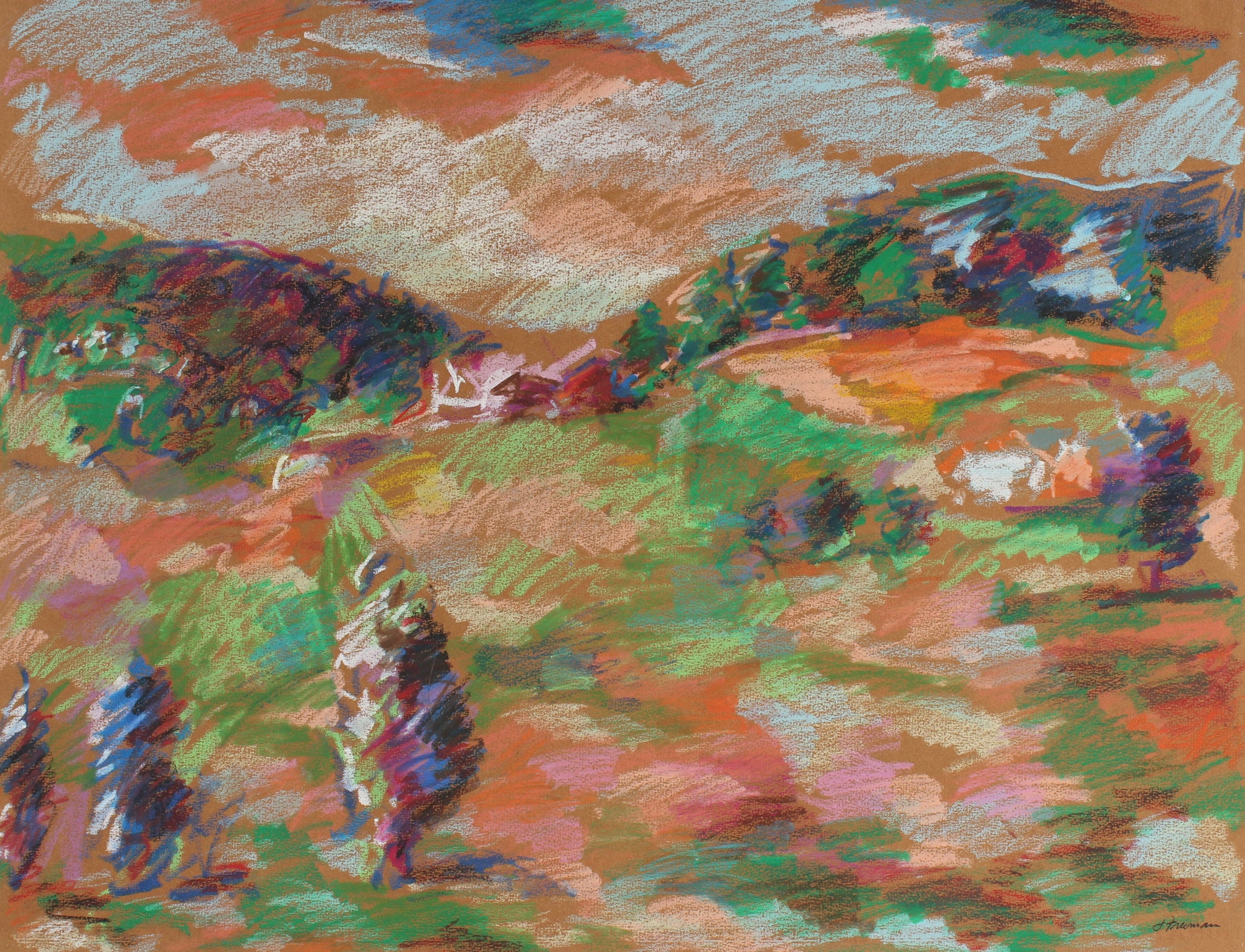 California Landscape Abstraction <br>20th Century Pastel <br><br>#88979