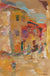 Colorful Abstracted Street Scene <br>20th Century Pastel <br><br>#88980