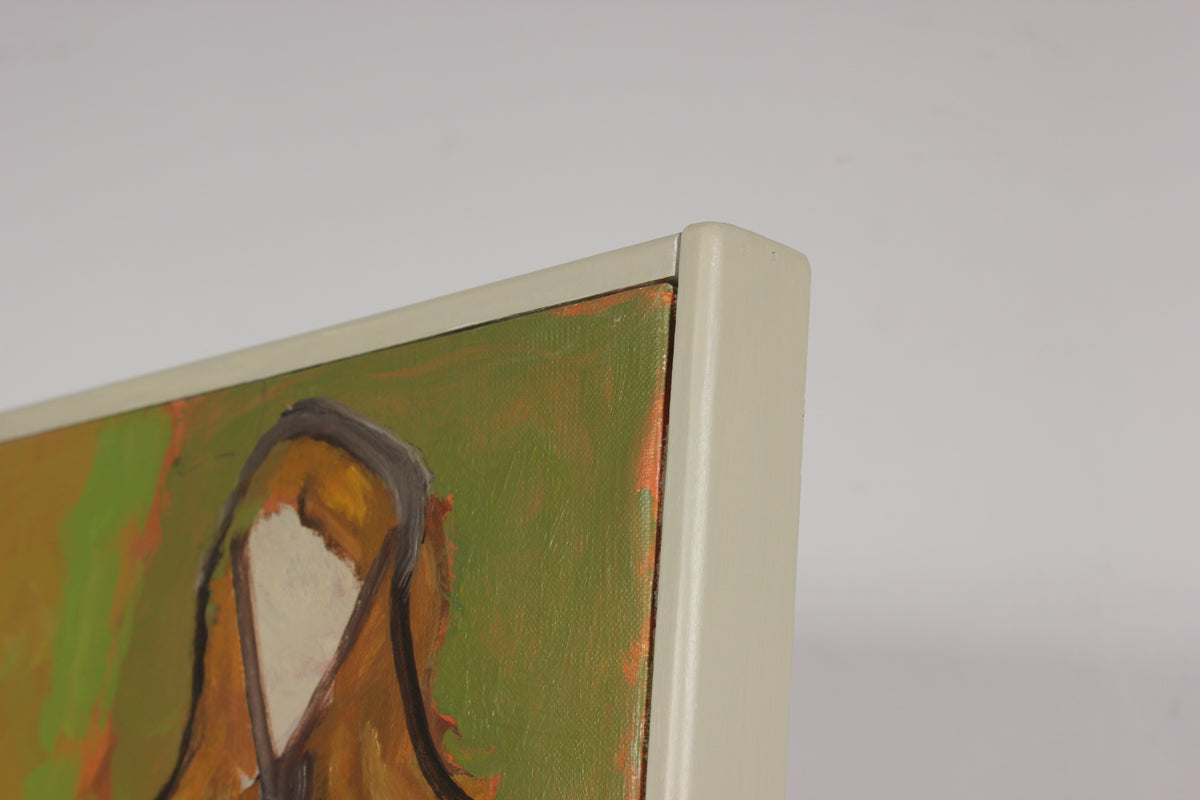 Vivid Cubist Figure Trio<br>Mid Century Oil<br><br>#89014