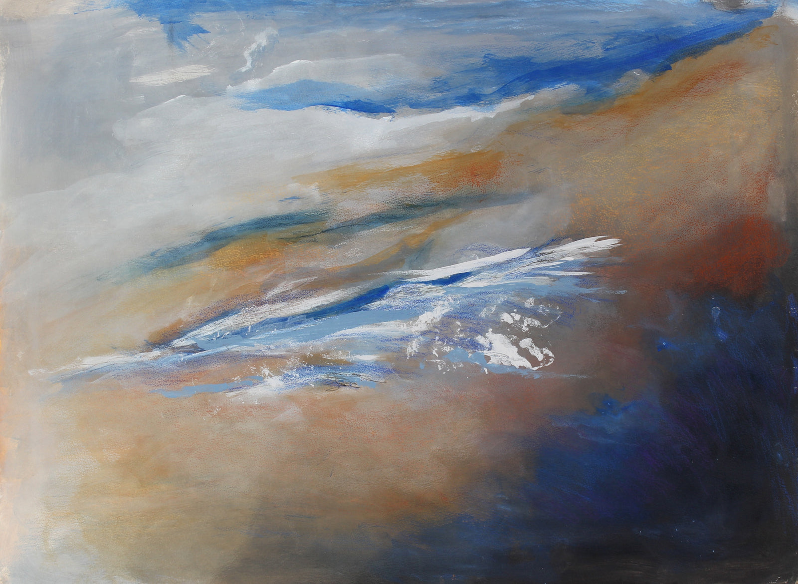 <i>Along the Rogue</i><br>Graphite & Gouache, Late 20th Century<br><br>#89094