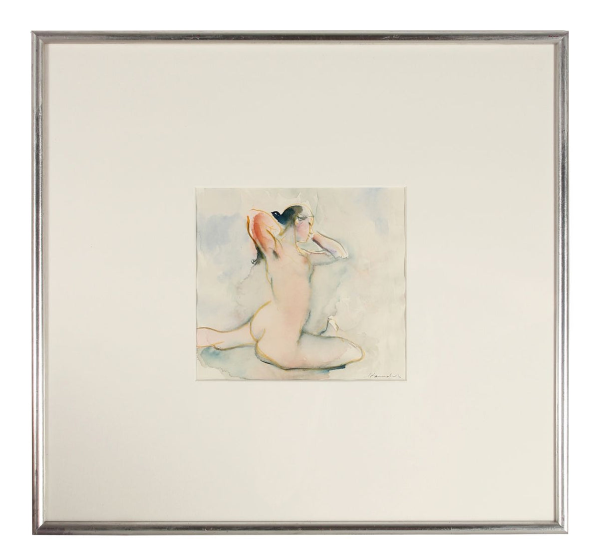 Seated Female Nude &lt;br&gt;20th Century Watercolor on Paper &lt;br&gt;&lt;br&gt;#71534