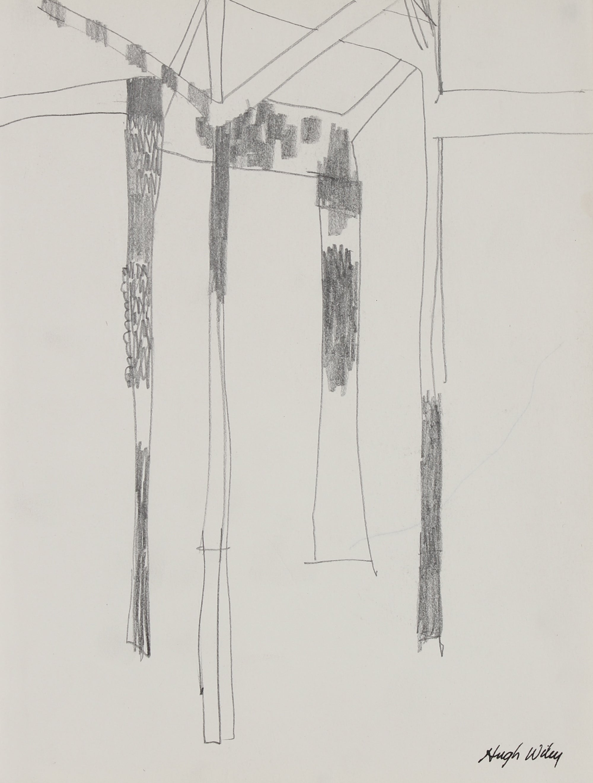 Sketch of Watts Towers <br>1974 Graphite <br><br>#89343