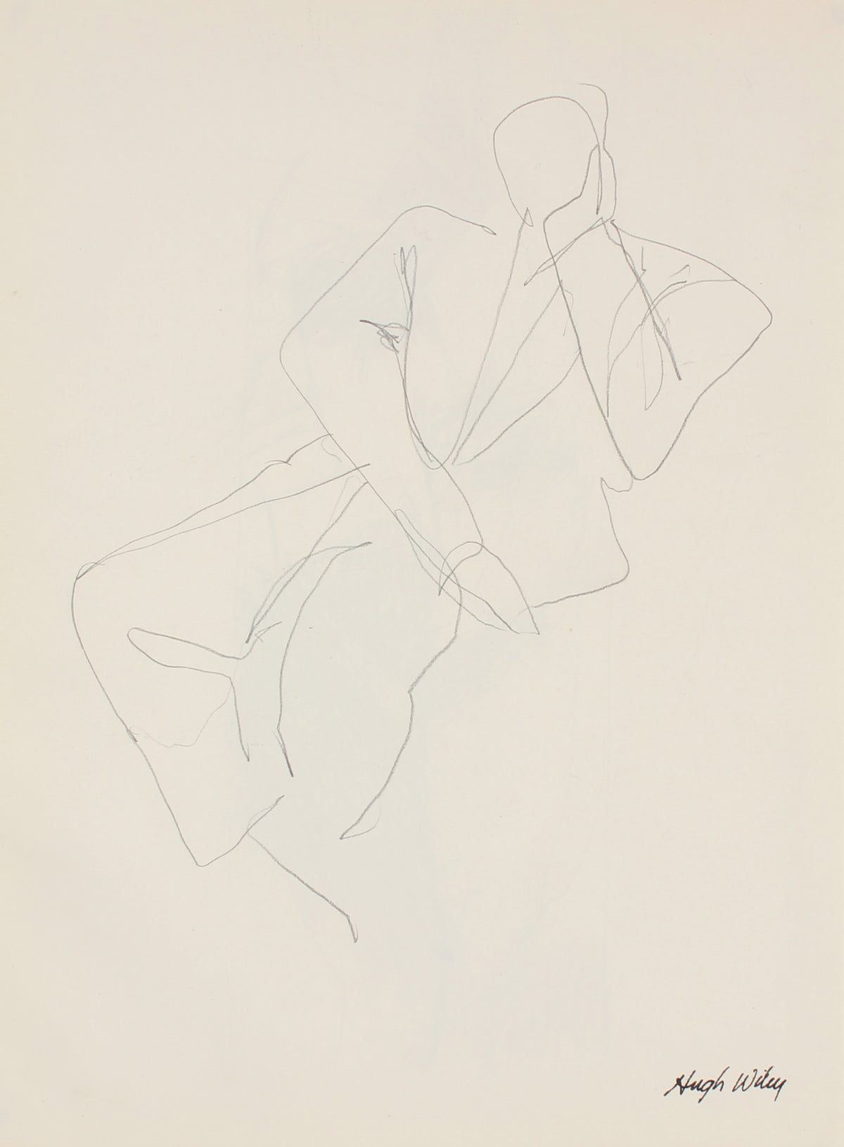 Abstracted Seated Gentleman <br>1957 Graphite <br><br>#89381