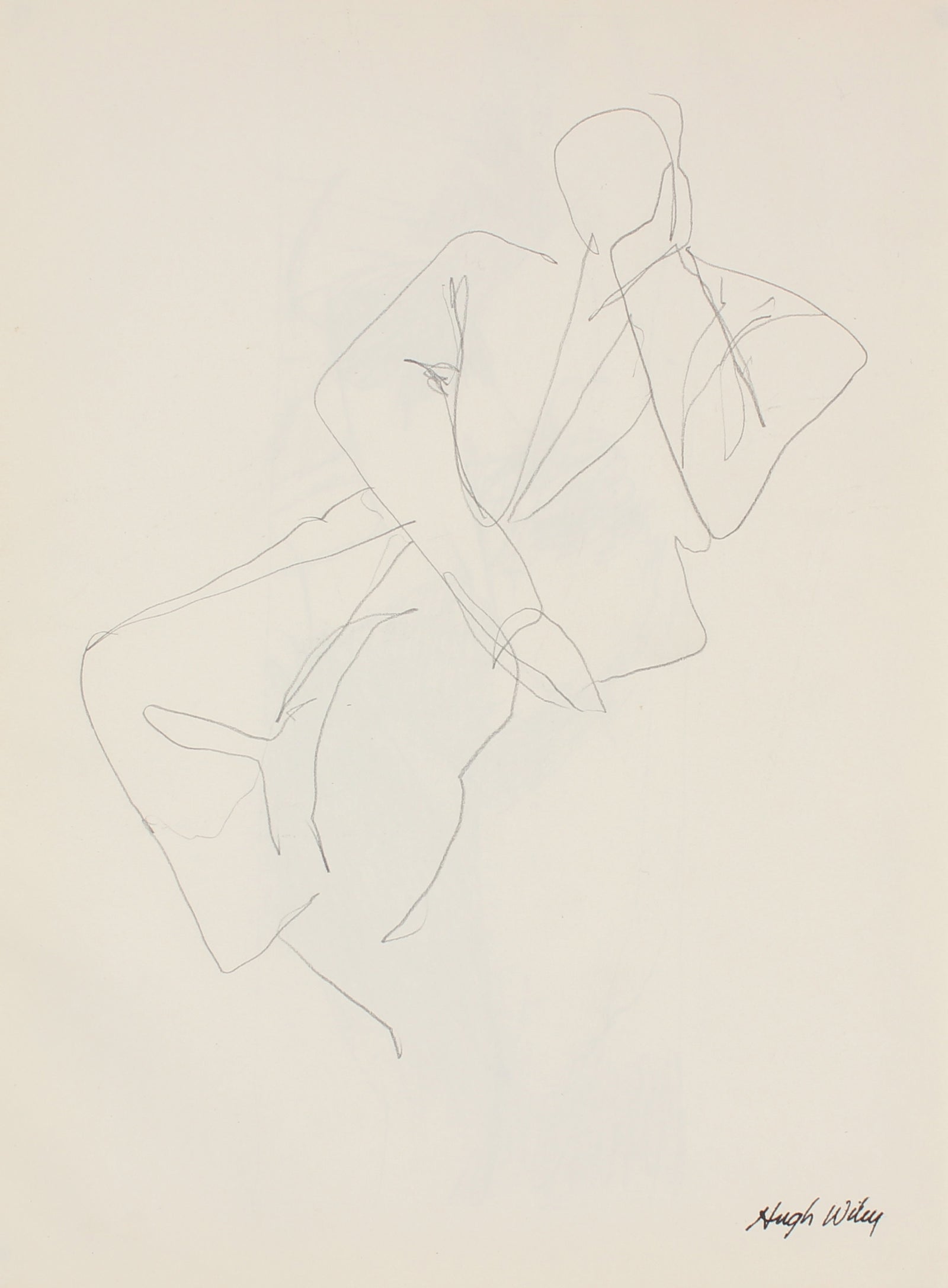 Abstracted Seated Gentleman <br>1957 Graphite <br><br>#89381