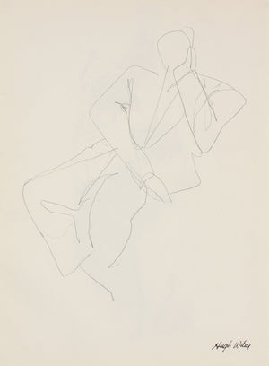Abstracted Seated Gentleman <br>1957 Graphite <br><br>#89381