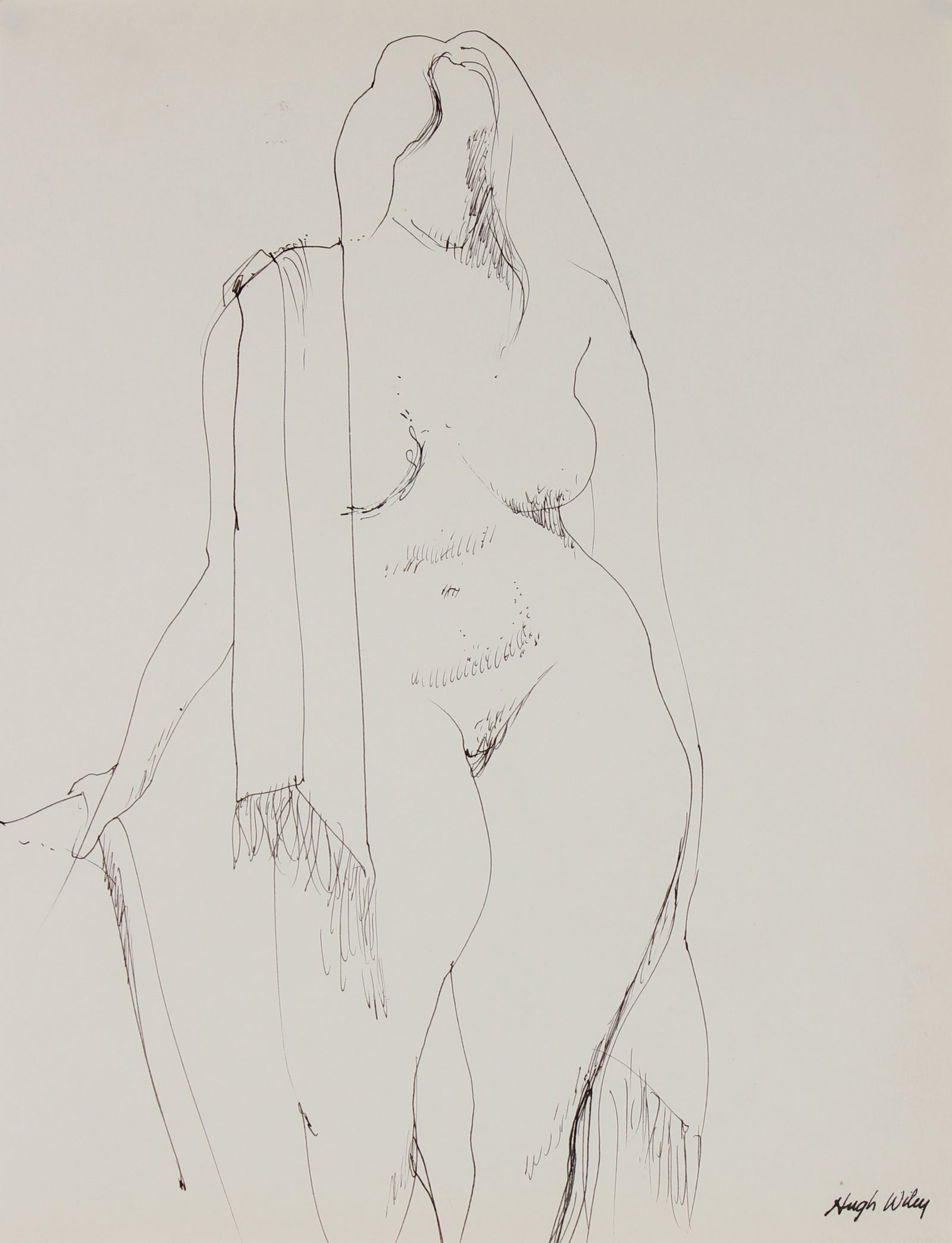 Woman with a Scarf <br>1974 Ink <br><br>#89428