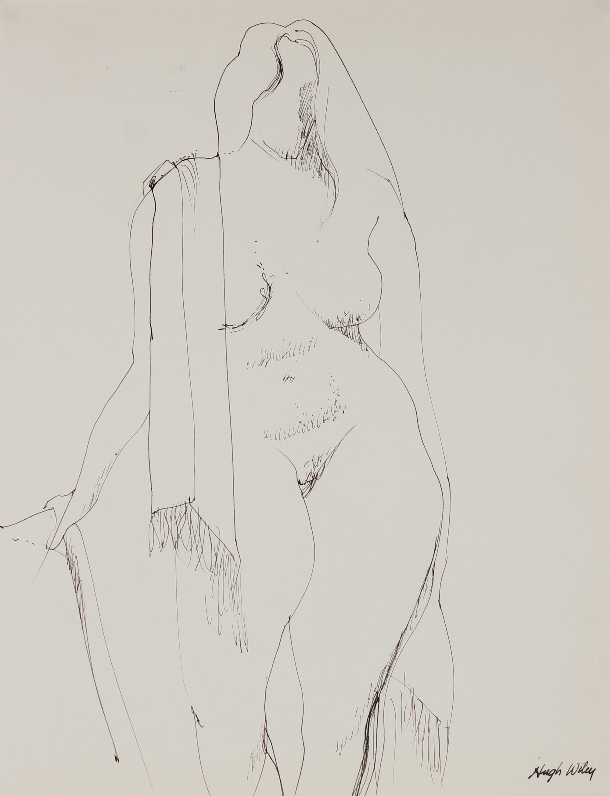 Woman with a Scarf <br>1974 Ink <br><br>#89428