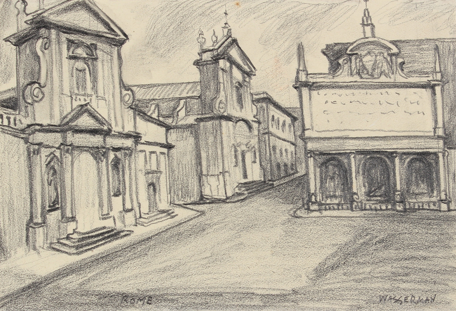 <I>Rome</I> <br>20th Century Graphite on Paper <br><br>#89514