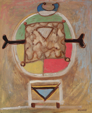Modernist Geometric Abstract <br>20th Century Oil <br><br>#89526