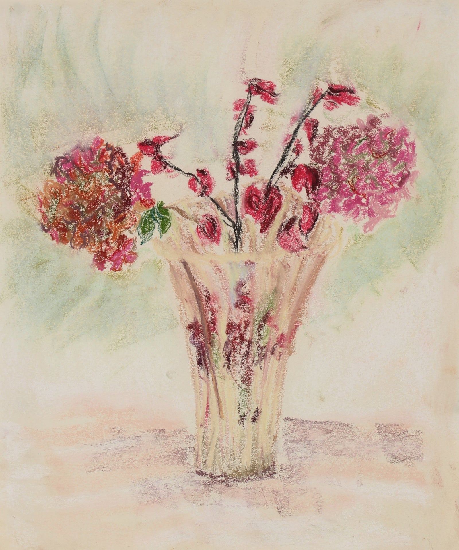 <i>Flowers in a Clear Vase</i><br>Pastel Still Life<br><br>#89611