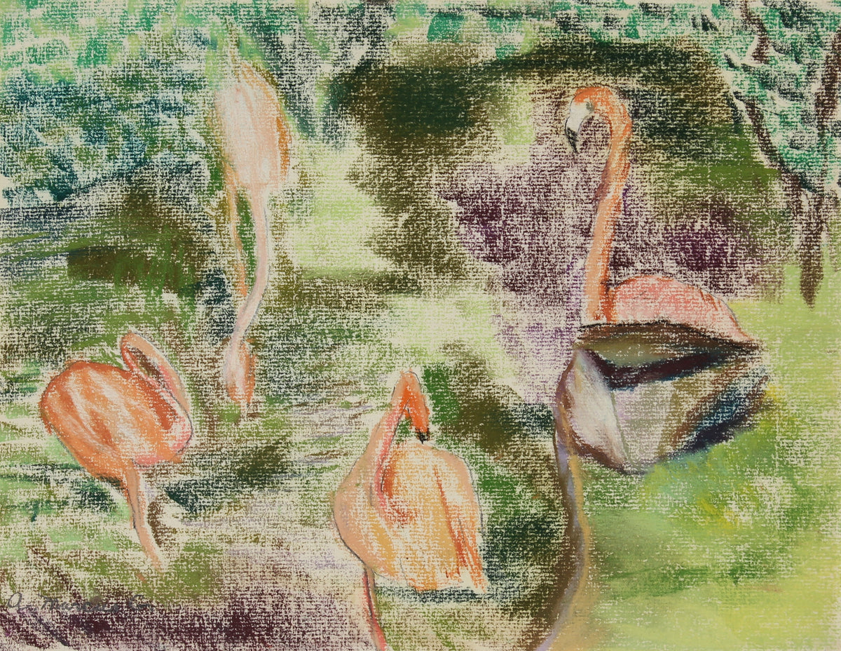&lt;i&gt;Flamingos&lt;/i&gt;&lt;br&gt;Pastel, 1960&lt;br&gt;&lt;br&gt;#89618