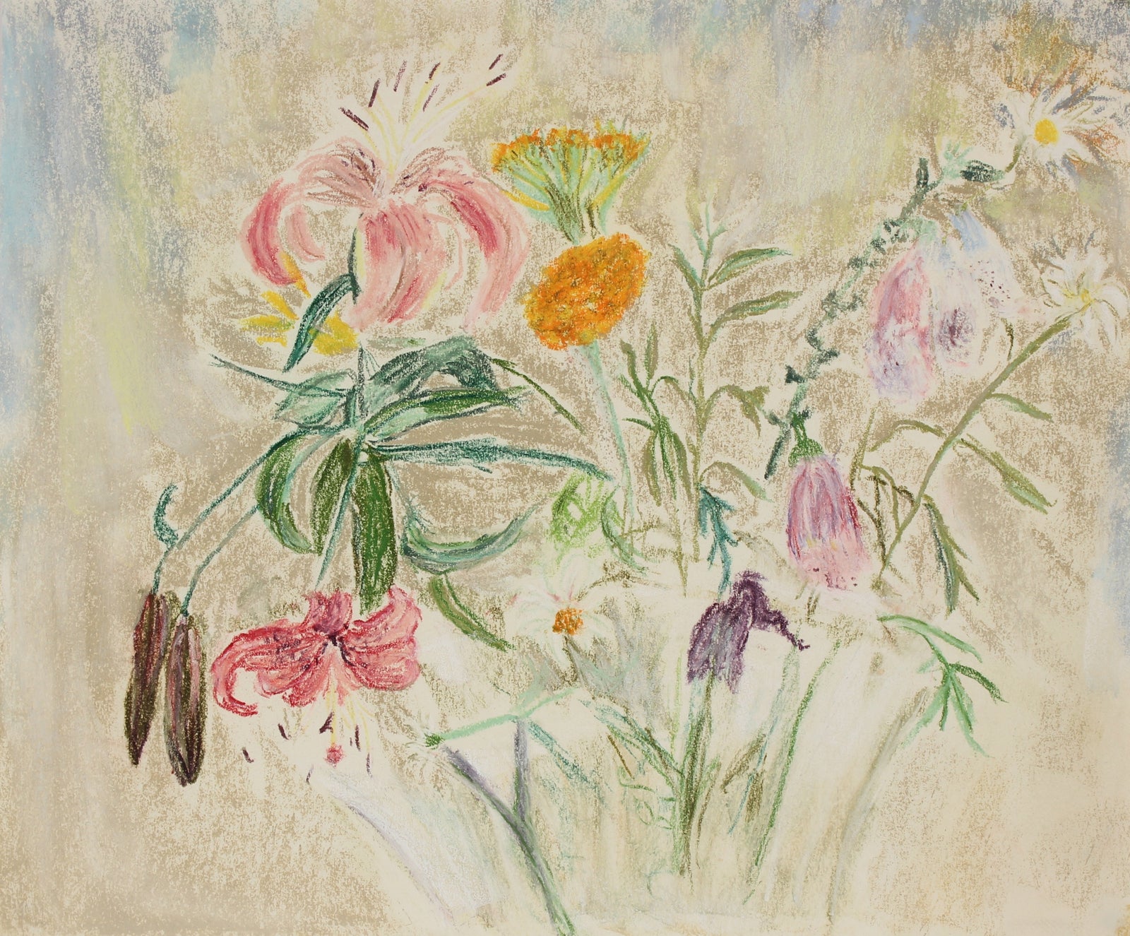<i>Loose Flowers</i><br>1960s Pastel Stil Life<br><br>#89629
