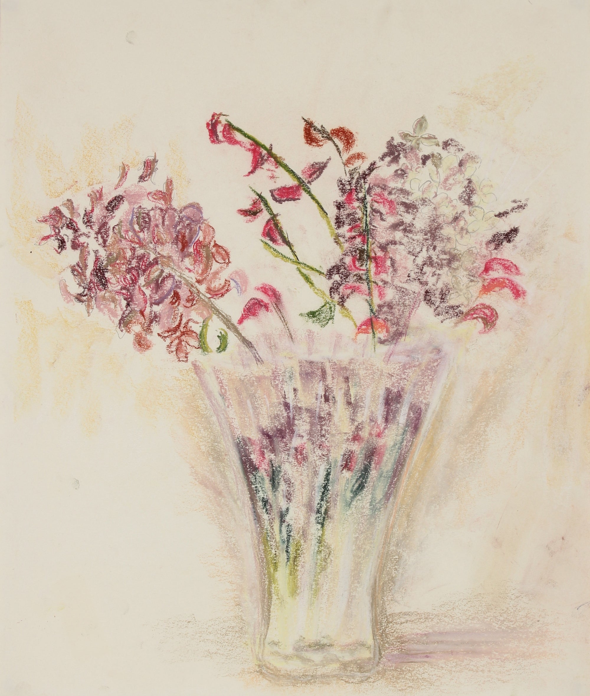 <i>Flowers in a Clear Vase</i><br>Pastel Still Life<br><br>#89630