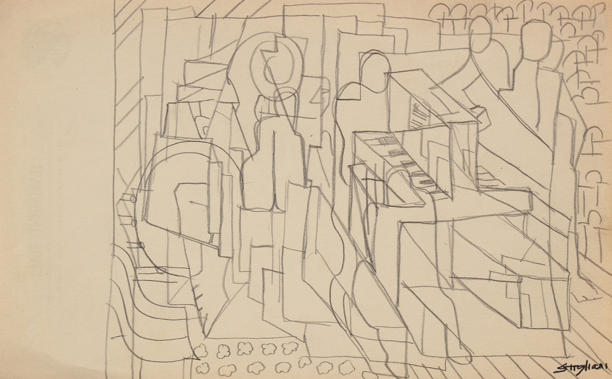 Abstracted Interior Scene&lt;br&gt;20th Century Graphite&lt;br&gt;&lt;br&gt;#90608