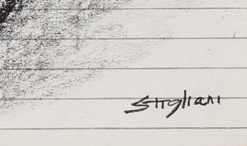 <I>Self Portrait</I> <br>20th Century Wax Crayon on Paper<br><br>#90676