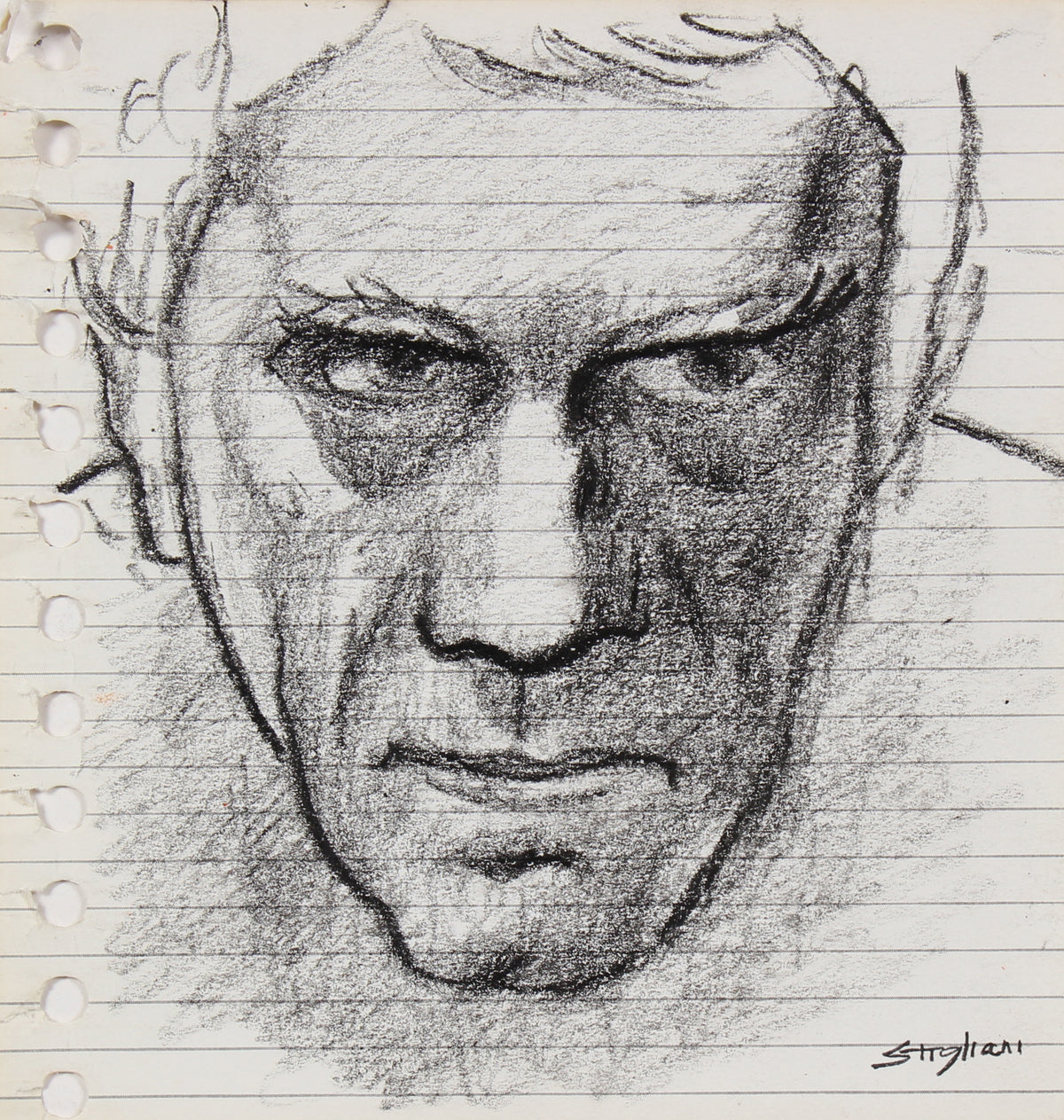 &lt;I&gt;Self Portrait&lt;/I&gt; &lt;br&gt;20th Century Wax Crayon on Paper&lt;br&gt;&lt;br&gt;#90676