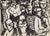 Crowded Vintage People Scene <br>1981 Ink <br><br>#90710