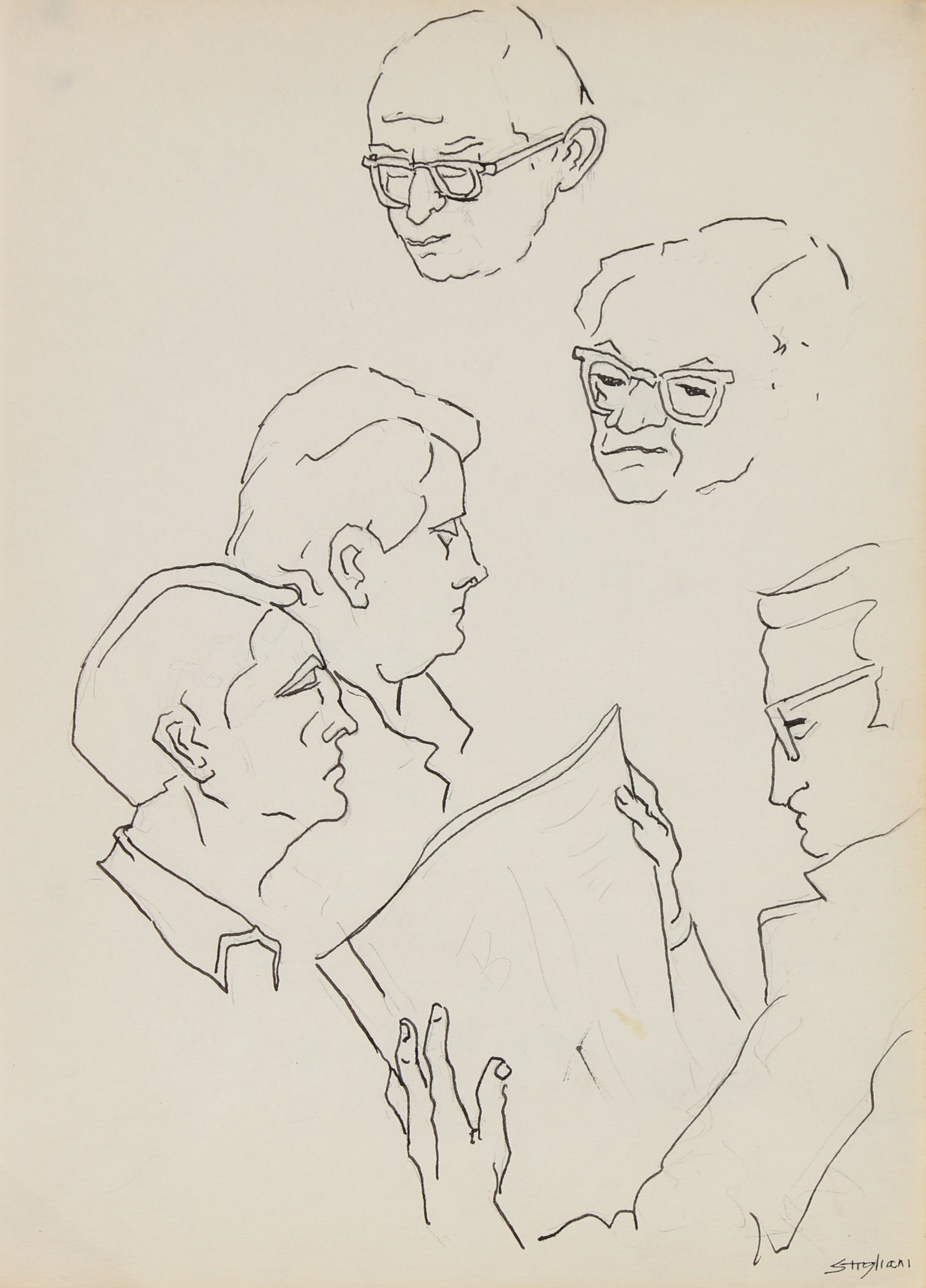 Multiple Figures Study<br>20th Century Ink<br><br>#90725