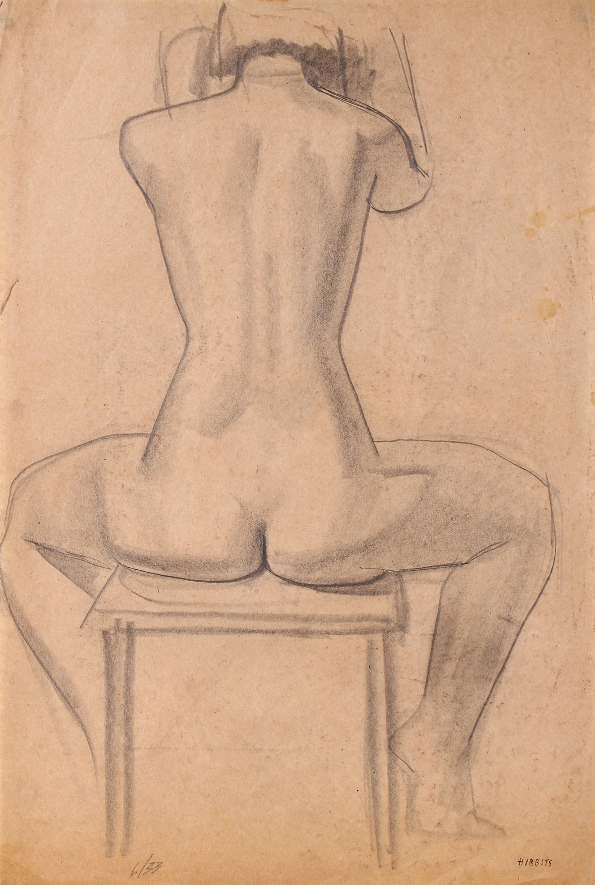 Female Nude in Chair&lt;br&gt;1933 Graphite&lt;br&gt;&lt;br&gt;#90751