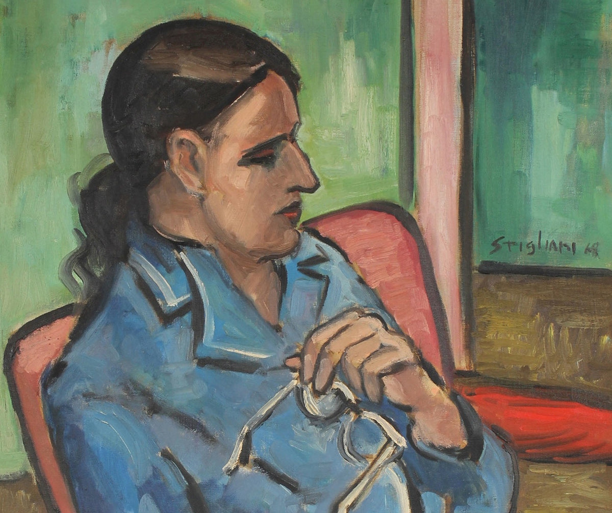 <i>Rita with Glasses</i><br>1968 Oil Portrait<br><br>#91076