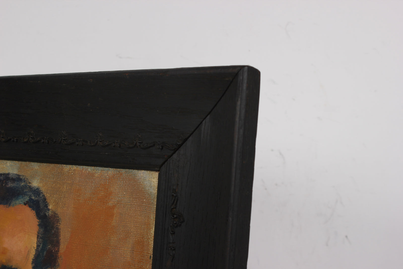 Modernist Portrait of a Man in Blue <br>1930s Oil <br><br>#50203