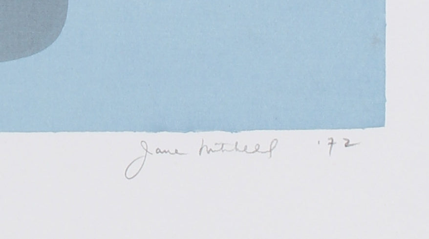 Abstracted Mechanical Forms in Cool Tones <br>1972 Serigraph <br><br>#91506