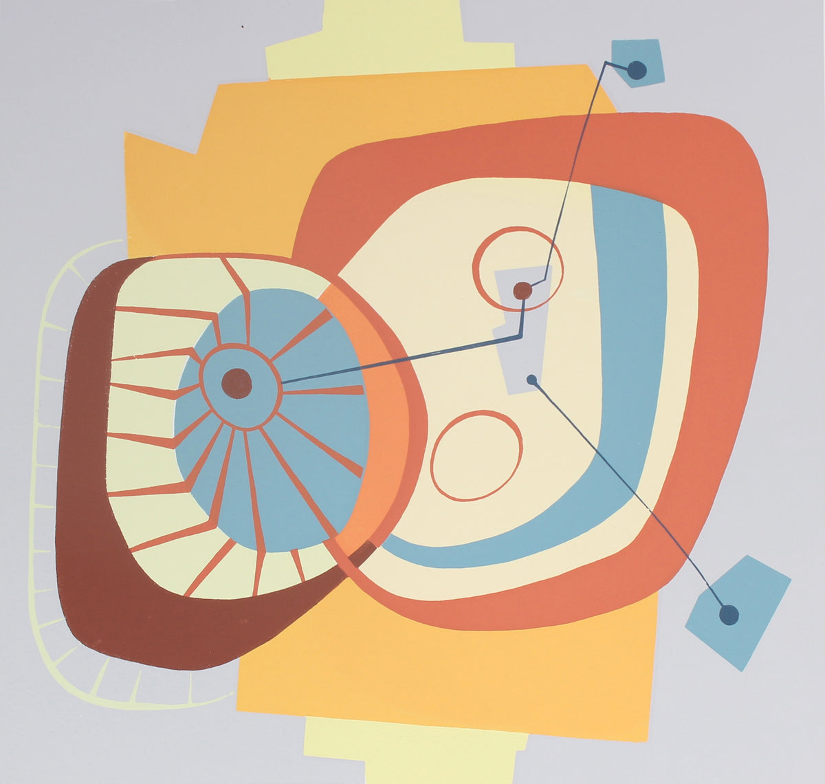 Modernist Geometric Abstract <br>1971 Serigraph <br><br>#91508