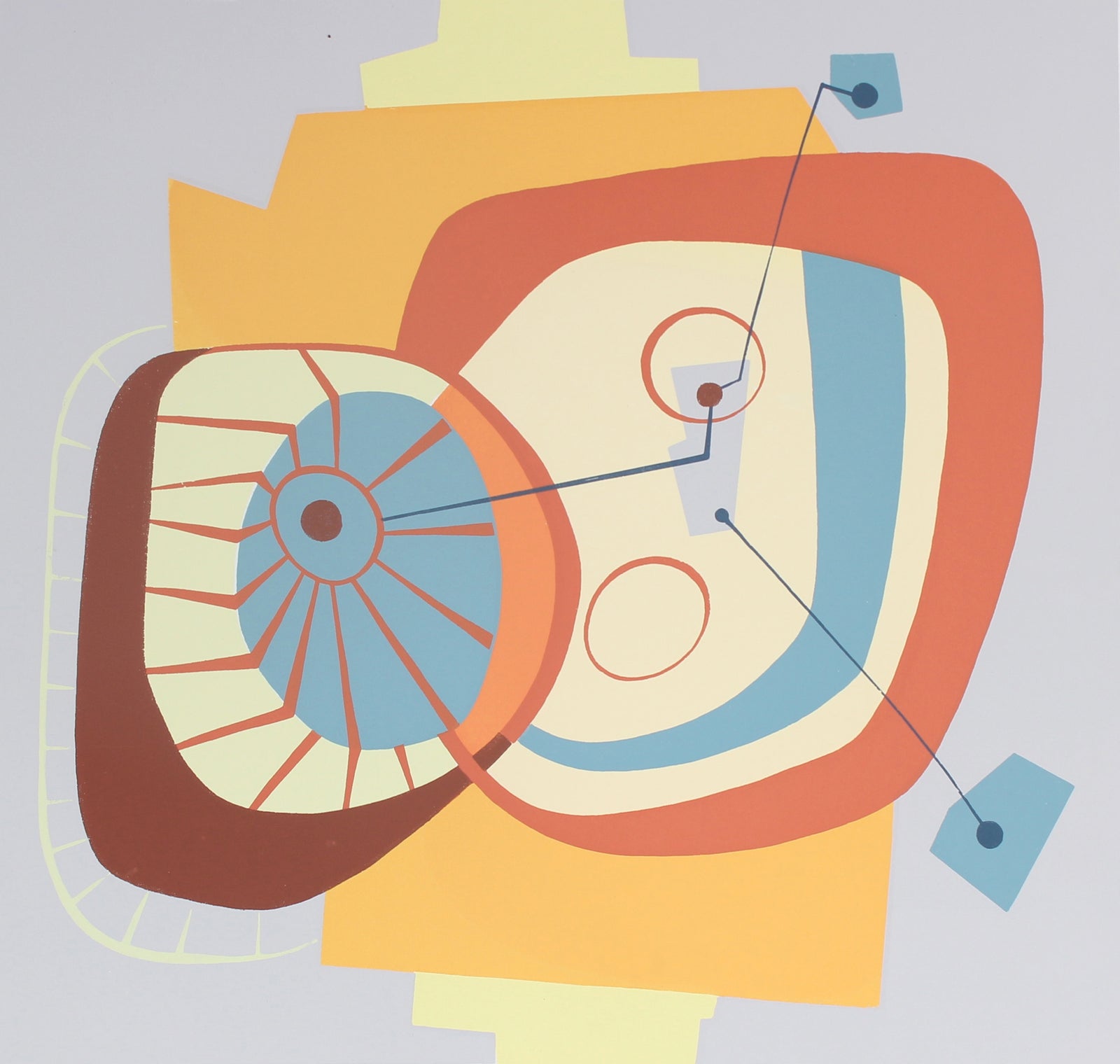 Modernist Geometric Abstract <br>1971 Serigraph <br><br>#91508