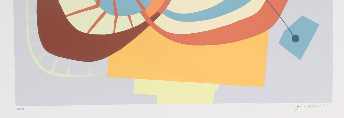 Modernist Geometric Abstract <br>1971 Serigraph <br><br>#91508